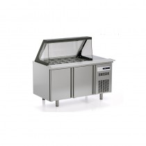 Meuble salade-bar 800, 2 portes pleines, 362 L, 15 bacs GN1/6