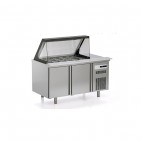 Meuble salade-bar 800, 2 portes pleines, 362 L, 15 bacs GN1/6