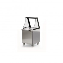 Meuble salade-bar 800, 3 portes pleines, 562 L, 27 bacs GN1/6