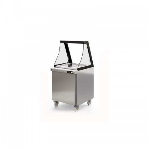 Meuble salade-bar, 1 porte pleine, 394 L, 9 bacs GN1/6 Meuble salade-bar, 1 porte pleine, 394 L, 9 bacs GN1/6