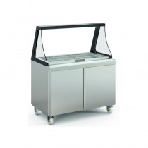 Meuble salade-bar, 2 portes pleines, 394 L, 18 bacs GN1/6