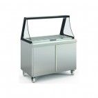 Meuble salade-bar, 2 portes pleines, 394 L, 18 bacs GN1/6