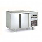 Meuble saladette, dessus inox avec couvercle, 2 portes
