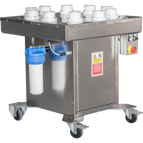 Machine rince-bouteilles semi-automatique avec 10 positions de bouteilles Machine rince-bouteilles semi-automatique avec 10 positions de bouteilles