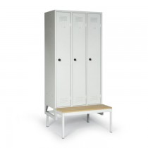 Armoire vestiaire industrie propre sur banc, profondeur 800 mm