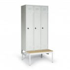 Armoire vestiaire industrie salissante sur banc, profondeur 800 mm