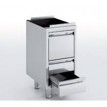 Meuble neutre sans dessus, 3 tiroirs 1 x 200 mm et 2 x 100 mm