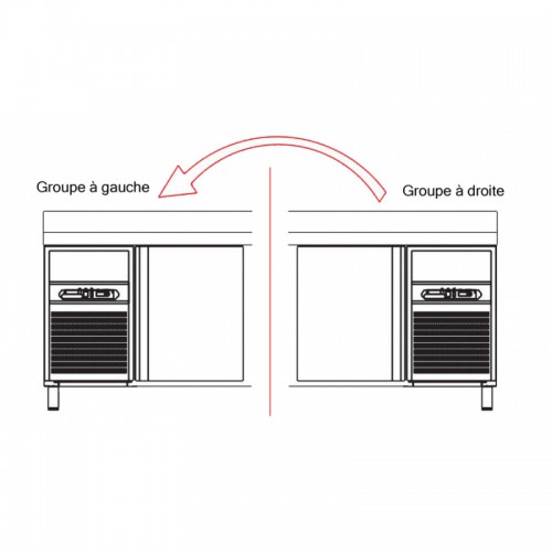 Supplément pour avoir le groupe à gauche du meuble, pour meuble sans évier Supplément pour avoir le groupe à gauche du meuble, pour meuble sans évier