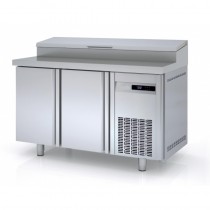 Meuble de préparation pizza, 2 portes pleines, 362 L, 8 bacs GN 1/3