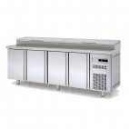 Meuble de préparation pizza, 4 portes pleines, 761 L, 12 bacs GN 1/3