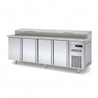 Meuble de préparation, 3 portes pleines, 399 L, 10 bacs GN 1/4