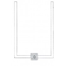 Caniveau Modul 20 à fente de 20 mm, en forme de U, composé de 3 bras : 2500+1740+2500 mm, sortie verticale, sur mesure