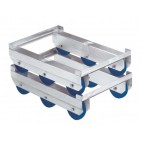 Chariots de transport  Roule-bac leger 200 Kg 6 roues en tôle 1,5 mm