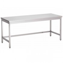 Table centrale sans tablette inferieure, Inox AISI 304, profondeur 600 mm
