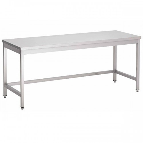 Table centrale sans tablette inferieure inox AISI 304 profondeur 600 mm Table centrale sans tablette inferieure inox AISI 304 profondeur 600 mm