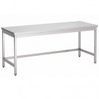 Table centrale sans tablette inferieure, Inox AISI 304, profondeur 600 mm