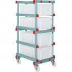 Chariot à glissières 2 niveaux, pour bacs 600 x 400 x 220 mm
