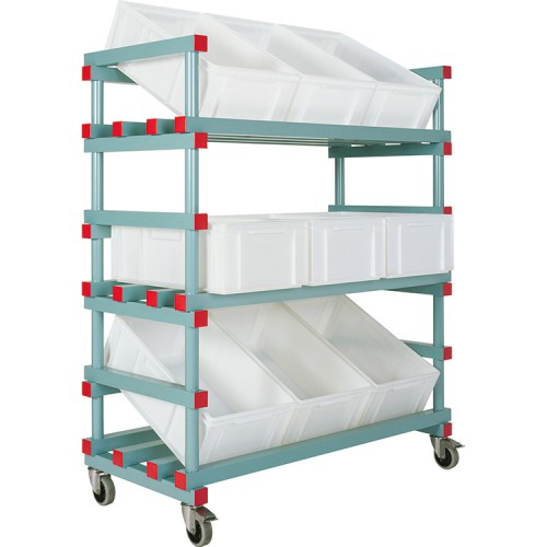 Chariot de présentation, 3 niveaux, 9 bacs 60 x 40 inclinés Chariot de présentation, 3 niveaux, 9 bacs 60 x 40 inclinés