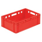 Bacs, fonds et parois pleins, rouges, L 600 x P 400 mm