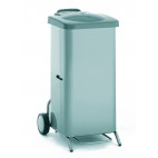Porte-sac avec couvercle + habillage inox pour sacs 100 litres