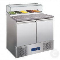Saladette pizza vitrée, 3 portes, 350 L