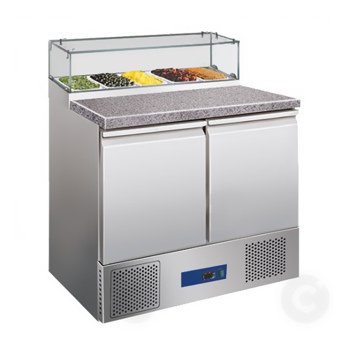Saladette pizza vitrée, 2 portes, 220 L Saladette pizza vitrée, 2 portes, 220 L