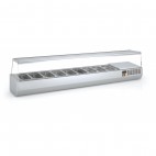Présentoir à ingrédients, vitre pare haleine, 336 L, 9 bacs GN 1/4