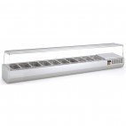 Présentoir à ingrédients, vitre pare haleine, 336 L, 10 bacs GN 1/4