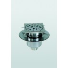 Siphon inox pour sols carrelés sans cadre réglable, grille Ø 175 mm, ép grille 2 mm, diamètre de sortie 100 mm