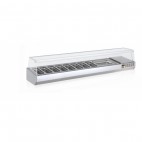 Présentoir à ingrédients, vitre pare haleine, 336 L, 12 bacs GN 1/4