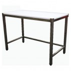 Table de découpe centrale, inox AISI 304, L 2000 x P 700 x H 850 mm, 6 pieds