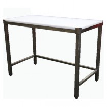 Table de découpe centrale, inox AISI 304, L 2000 x P 700 x H 850 mm, 4 pieds