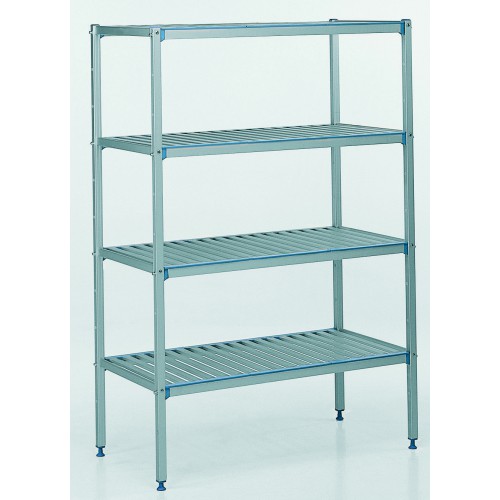 Casier à batterie en aluminium anodisé, avec clayettes, 4 niveaux, longueur 1500 mm Casier à batterie en aluminium anodisé, avec clayettes, 4 niveaux, longueur 1500 mm
