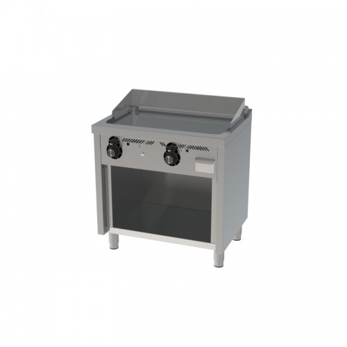 Fry-top à gaz, série 600, revêtement chromé, L 800 mm, sur placard Fry-top à gaz, série 600, revêtement chromé, L 800 mm, sur placard