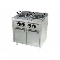 Cuiseur à pâtes à gaz, 25 L + 25 L, série 600, sur placard