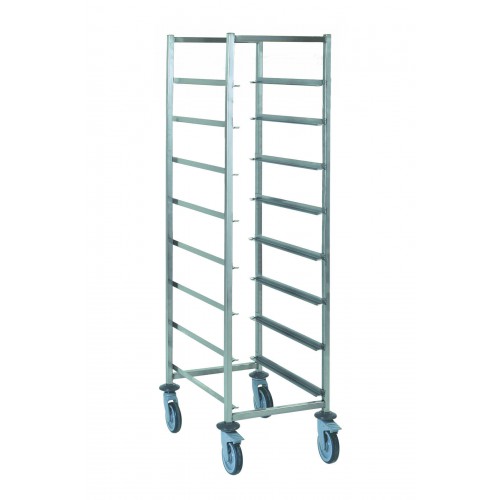 Chariot à 8 niveaux horizontaux acier inoxydable pour casiers à vaisselle P 630 mm Chariot à 8 niveaux horizontaux acier inoxydable pour casiers à vaisselle P 630 mm