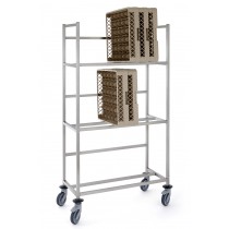Chariot pour stockage des casiers sur la tranche, en acier inoxydable, P 500 mm