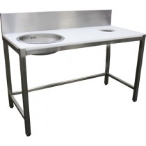 Combiné de préparation poisson, TVO + 2 bacs, sans tiroir de récup, L 1900 x P 600 x H 850 mm