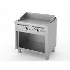 Fry-top à gaz, série 600, acier rectifié, L 800 mm, sur placard