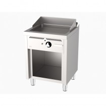 Fry-top à gaz, série 600, revêtement chromé, L 600 mm, sur placard