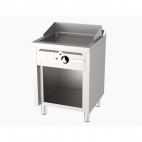 Fry-top à gaz, série 600, revêtement chromé, L 600 mm, sur placard