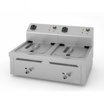 Friteuse électrique, 10 L + 10 L, triphasé, 9 + 9 Kw, série 600, à poser