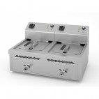 Friteuse électrique, 10 L + 10 L, triphasé, 9 + 9 Kw, série 600, à poser