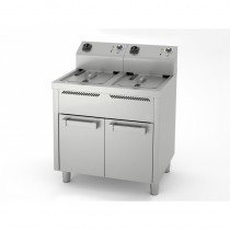 Friteuse électrique, 10 L + 10 L, triphasée, 6 + 6 Kw, série 600, sur placard