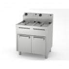 Friteuse électrique, 10 L + 10 L, triphasé, 9 + 9 Kw, série 600, sur placard