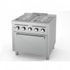 Fourneau à gaz basic, 4 feux, série 750, avec four à gaz GN 2/1