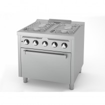 Fourneau à gaz basic, 4 feux, série 750, avec four à gaz GN 2/1