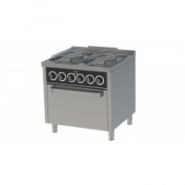 Fourneau à gaz basic, 4 feux, série 750, avec four à gaz GN 2/1