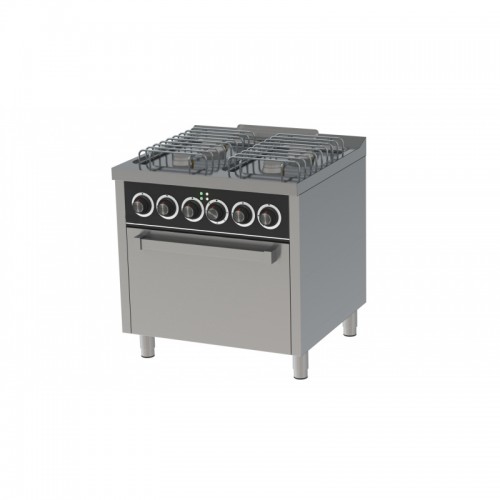 Fourneau à gaz basic, 4 feux, série 750, avec four électrique GN 2/1 Fourneau à gaz basic, 4 feux, série 750, avec four électrique GN 2/1