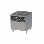 Fourneau à gaz basic, 4 feux, série 750, avec four électrique GN 2/1
